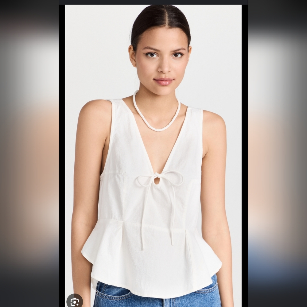 NWT Free People Mika White Tank - Size L